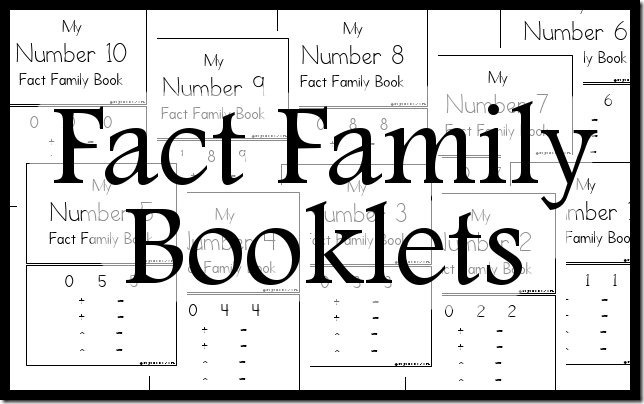 Free Fact Family Booklets