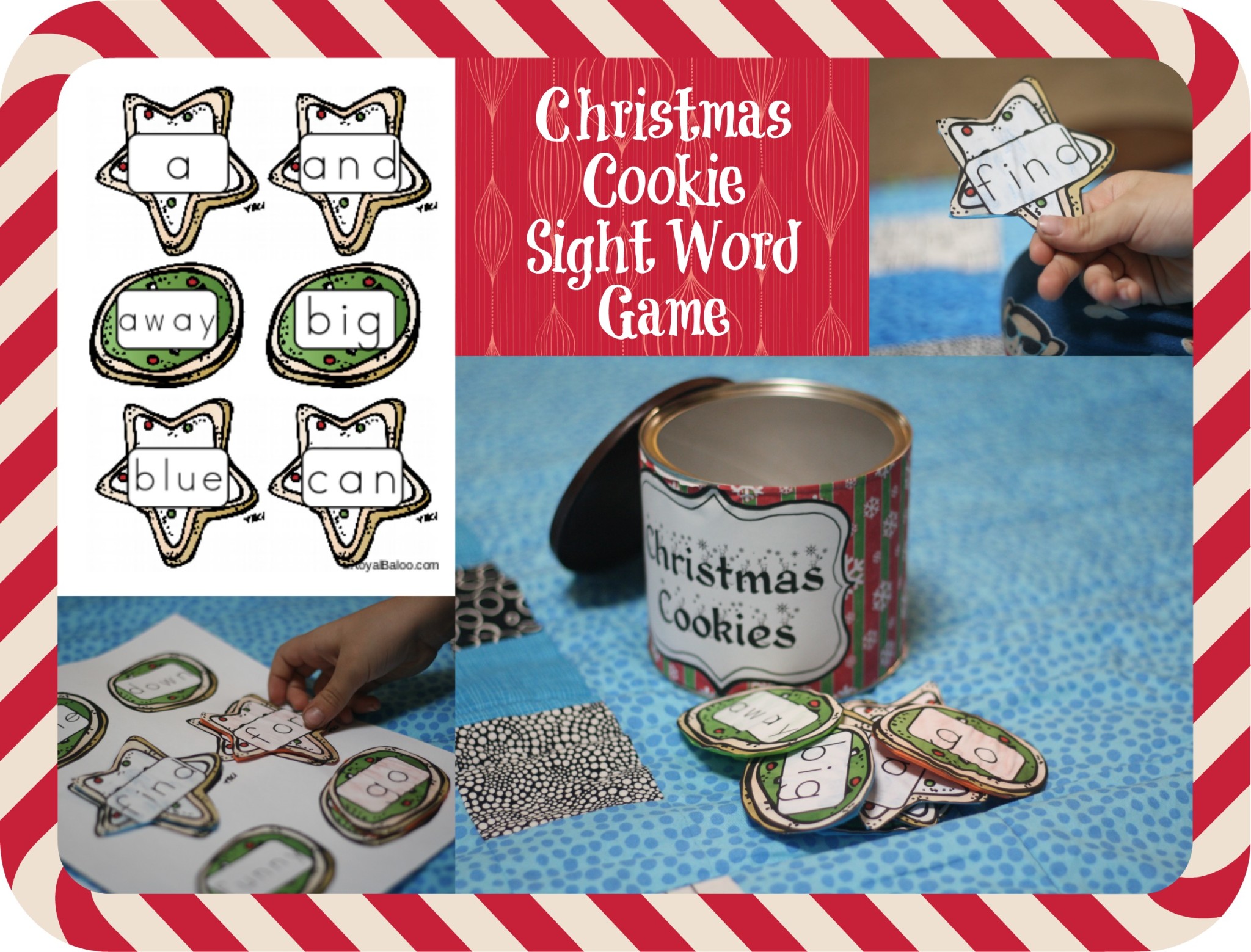 word Word Sight match printable sight memory Christmas Game  Cookie