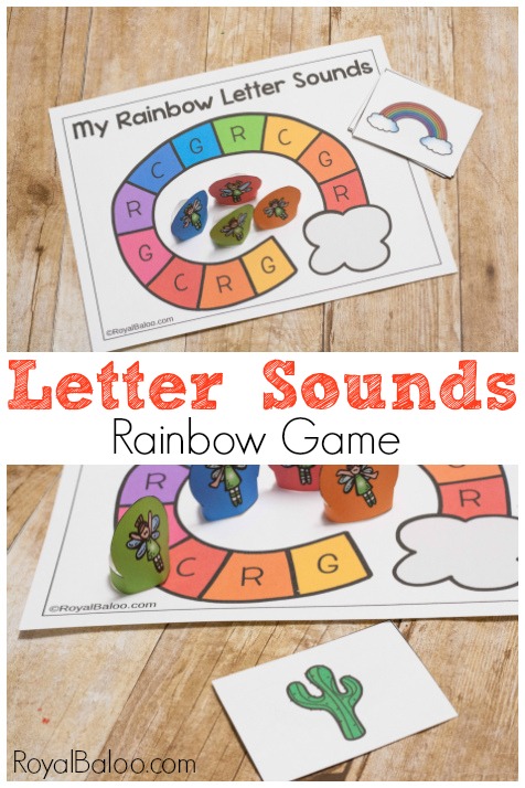 Practice letter sounds with this fun rainbow themed letter sound game!  Rainbow letter sounds are the best way for preschool learning!