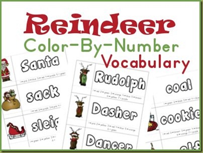 Color-By-Number Reindeer Vocab