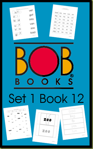 FREE BOB Books Printables - Set 1 Book 12