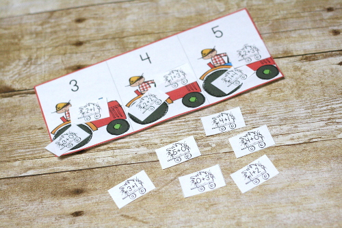 Free Printable Pack - Tractor Themed! Tractor Kindergarten pack to practice math and language arts (reading) skills!