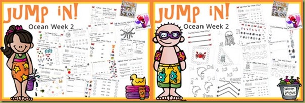 Jump In to Learning Ocean Theme - Week 2   A summer learning program for toddler, preschool, kindergarten, and first grade.