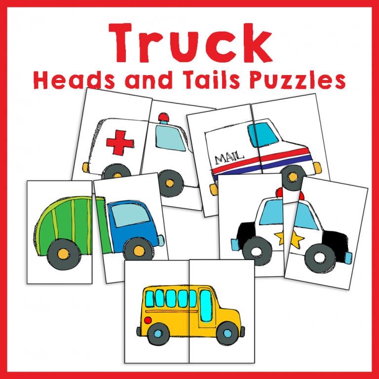 Truck Heads and Tails Puzzle Cards