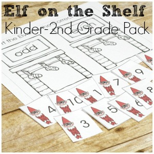 Elf on the Shelf Printable Pack for Kindergarten, 1st, and 2nd Grade.  Math, writing, addition, word problems are more!  Make Christmas special with the elf!