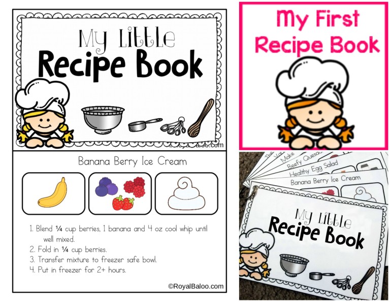 My First Recipe Book Printable