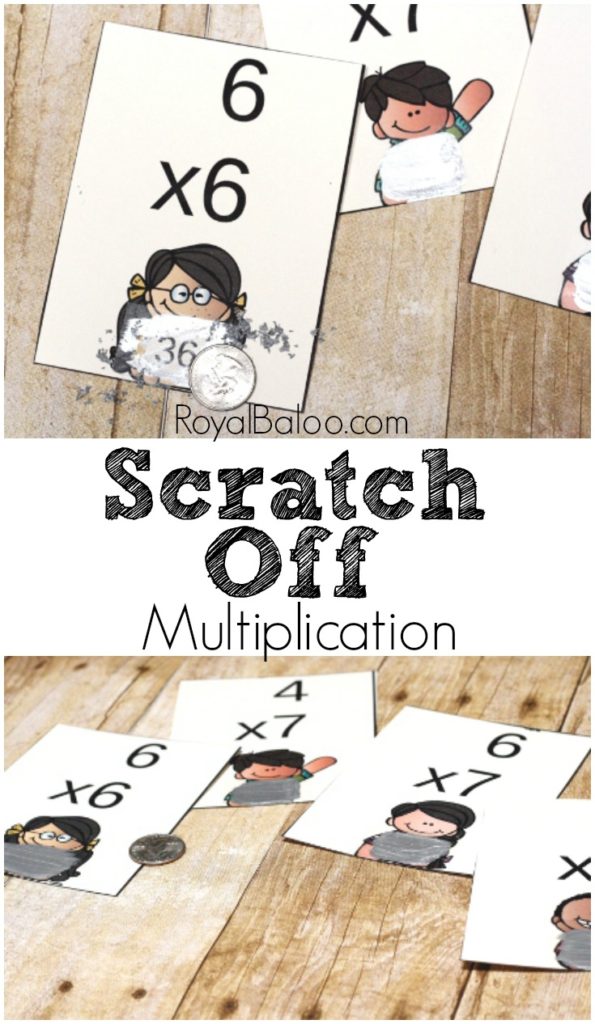 Multiplication practice! Fun multiplication scratch off cards to memorize those pesky multiplication math facts.