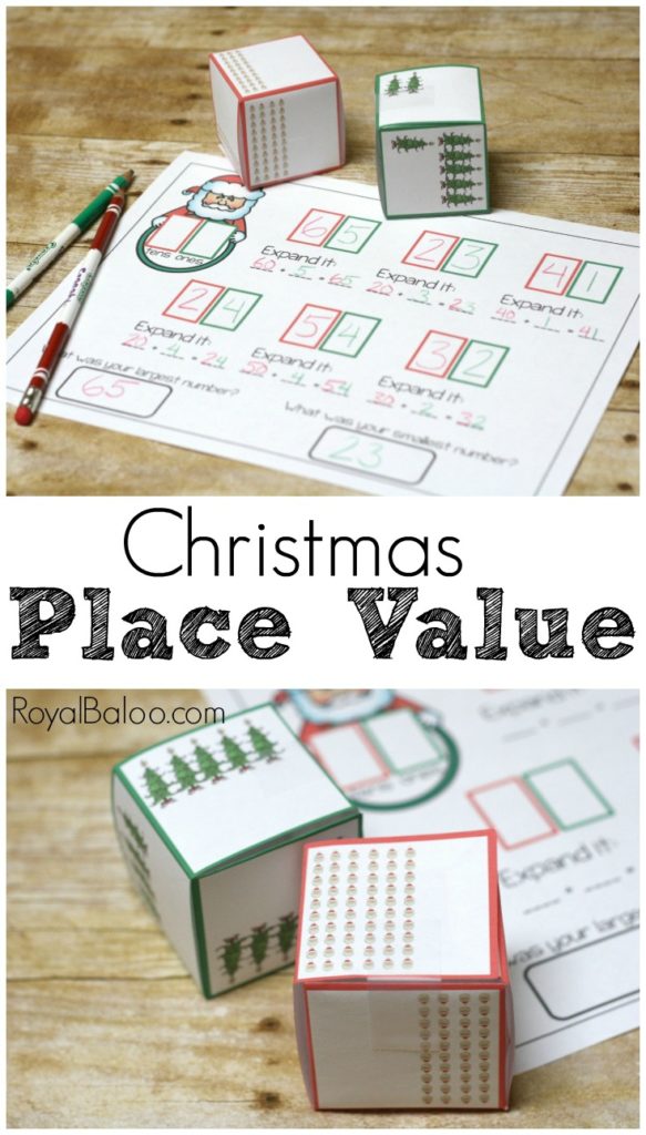 Place value practice is more fun with a theme like Christmas!  Roll the dice and practice place value with the christmas place value set!