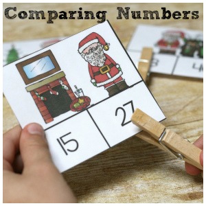 Santa Clip Cards for Comparing Numbers