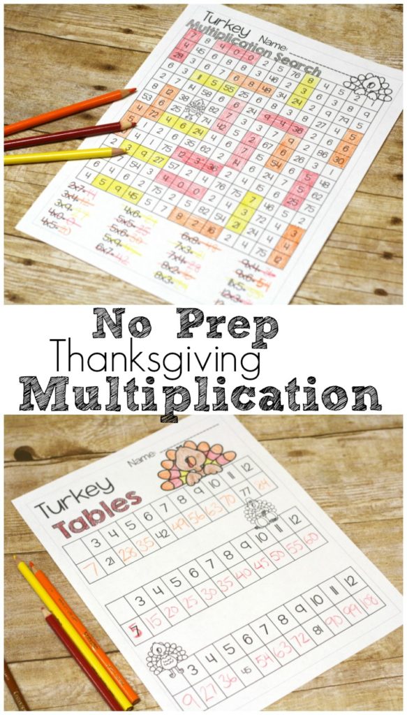 Enjoy thanksgiving and learning multiplication facts with the no prep thanksgiving multiplication pack! Tons of activities for multiplication practice!