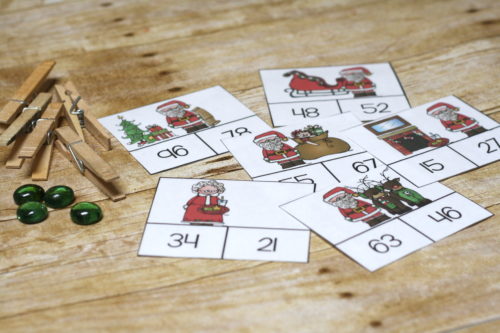 Practice comparing 1 digit and 2 digit numbers with these fun Santa Clip Cards! Christmas themed for extra math fun during this holiday season.
