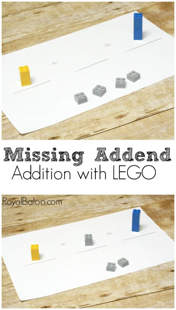 Missing Addend with LEGO.  Help kids understand why we complete missing addend addition the way we do!