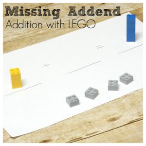 Missing Addend with LEGO.  Help kids understand why we complete missing addend addition the way we do!