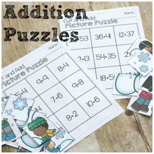 Addition Fun with Winter Addition Puzzles