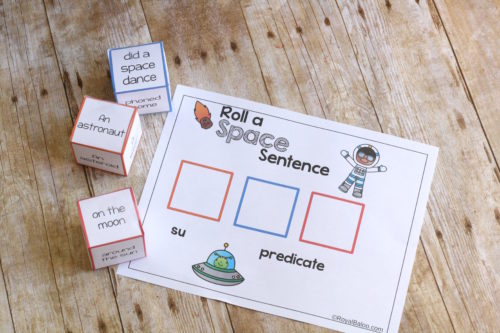 Silly sentences for space!  Roll a space sentence and practicing reading, among other things.  Silly sentences are fun and exciting!