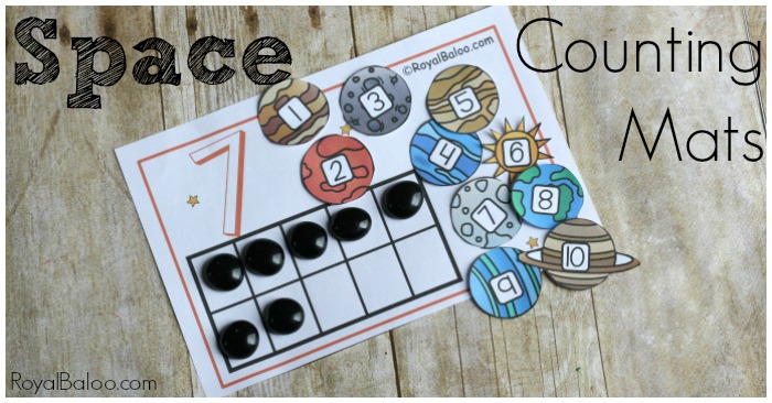 Make learning to count exciting with Space Counting Mats! Practice counting to 10 or simple addition with the free printable mats.