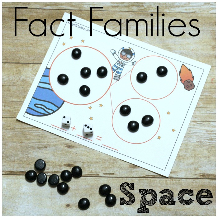 Space Fact Family Mats for Hands on Addition