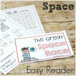 Learn to read and practice silent e words with a space easy reader! The Great Space Race is a fun way to practice reading silent e words.