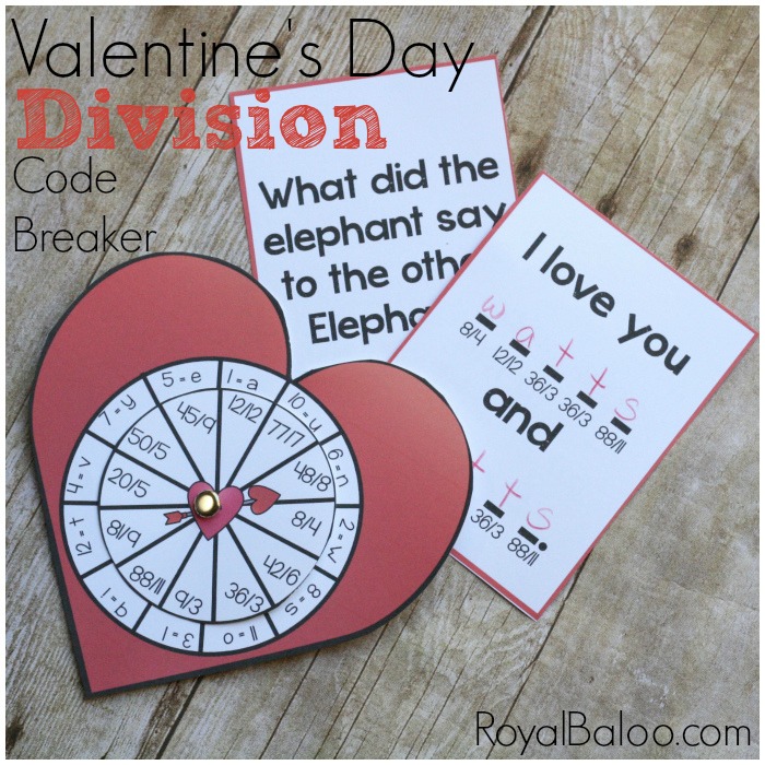 Division Code Breakers for Valentines Day Math Fun