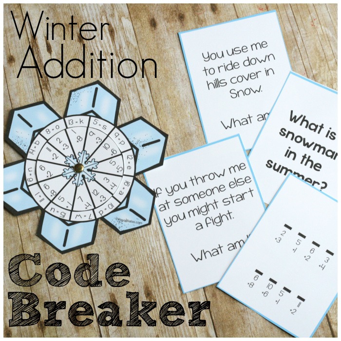 Winter Addition Code Breaker with Winter Riddles