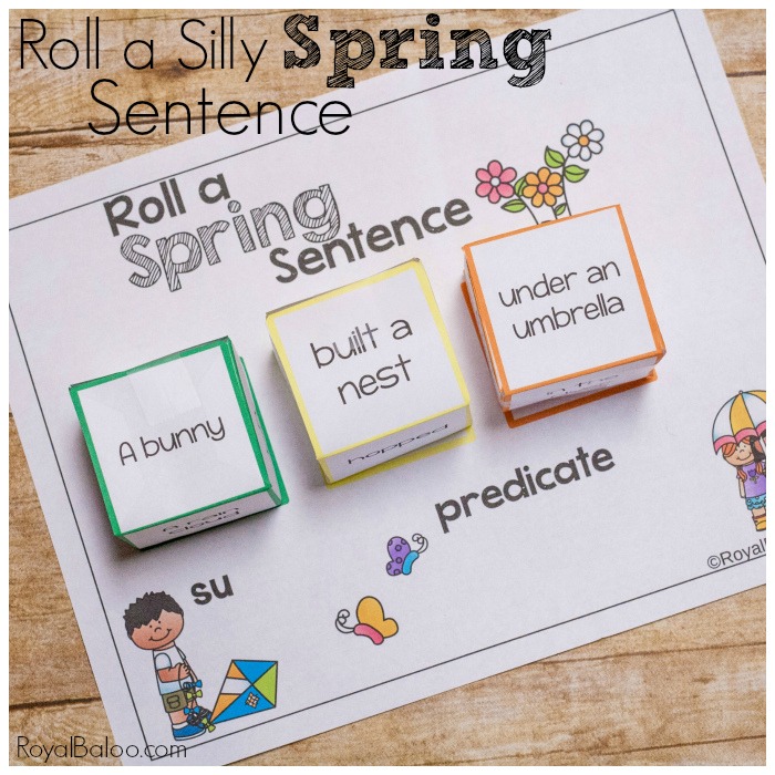 Fun Reading and Writing with Roll a Spring Sentence