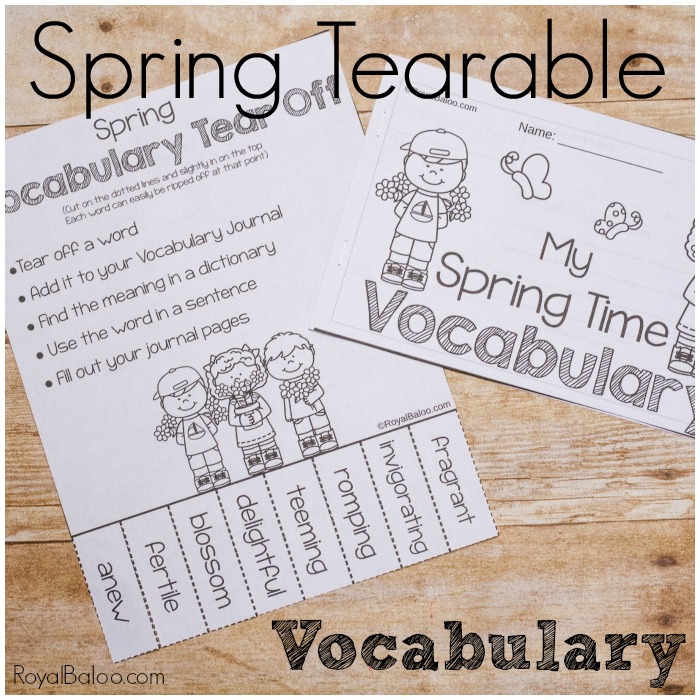 Learn New Spring Vocabulary with Fun Tear Offs