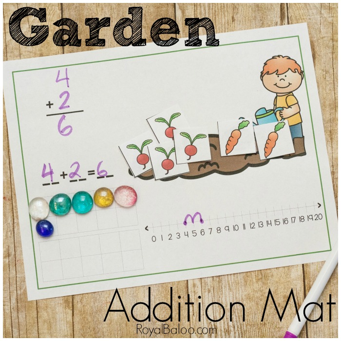 Garden Addition Mats for Hands On Math Practice