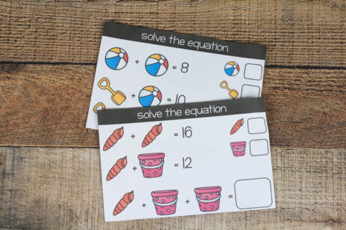 Practice math (addition and multiplication skills) and logic with these fun beach logic puzzles. The beach theme is fun and the practice is engaging.