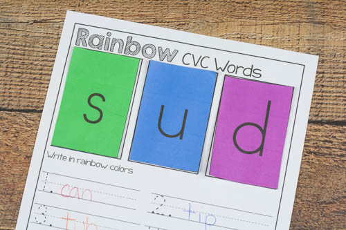 Enjoy colorful and vibrant learning with these fun Rainbow CVC Words. Learn to read with colorful CVC pages! Build words, read them, and write them!