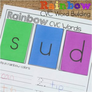 Enjoy colorful and vibrant learning with these fun Rainbow CVC Words. Learn to read with colorful CVC pages! Build words, read them, and write them!