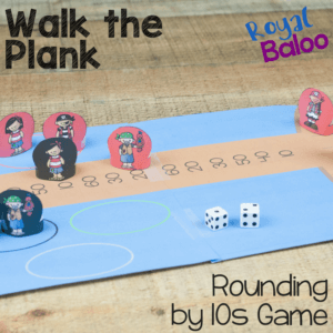 Work on rounding by 10s with this fun pirate rounding printable game! Make the pirates walk the plank as you practice your rounding skills!