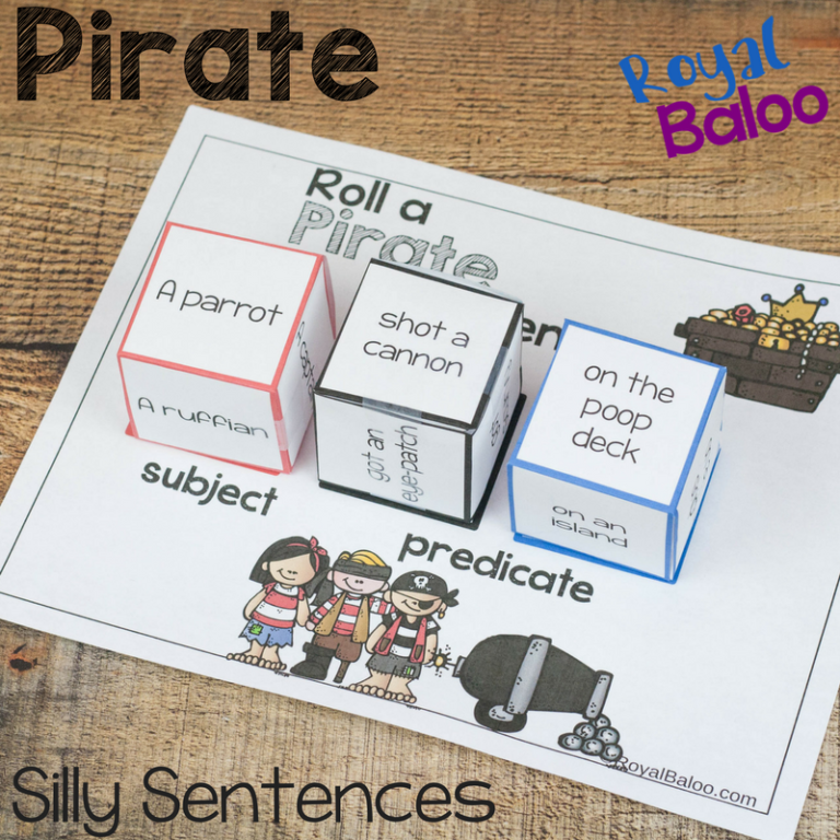 Roll a Silly Pirate Sentence – Reading and Writing Fun