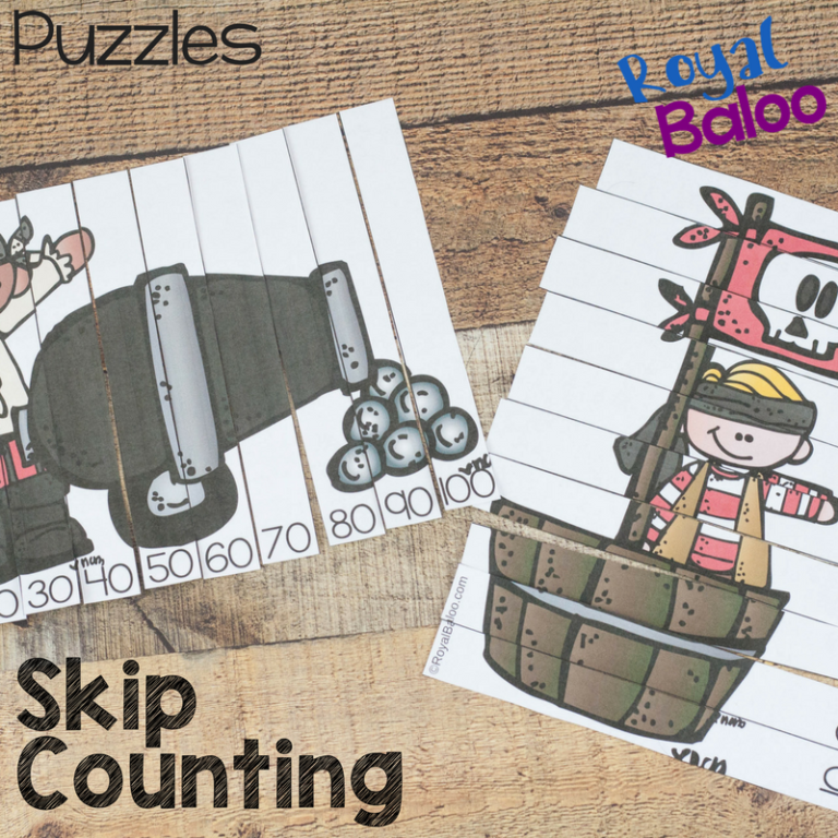 Pirate Skip Counting Puzzles for Beginning Multiplication