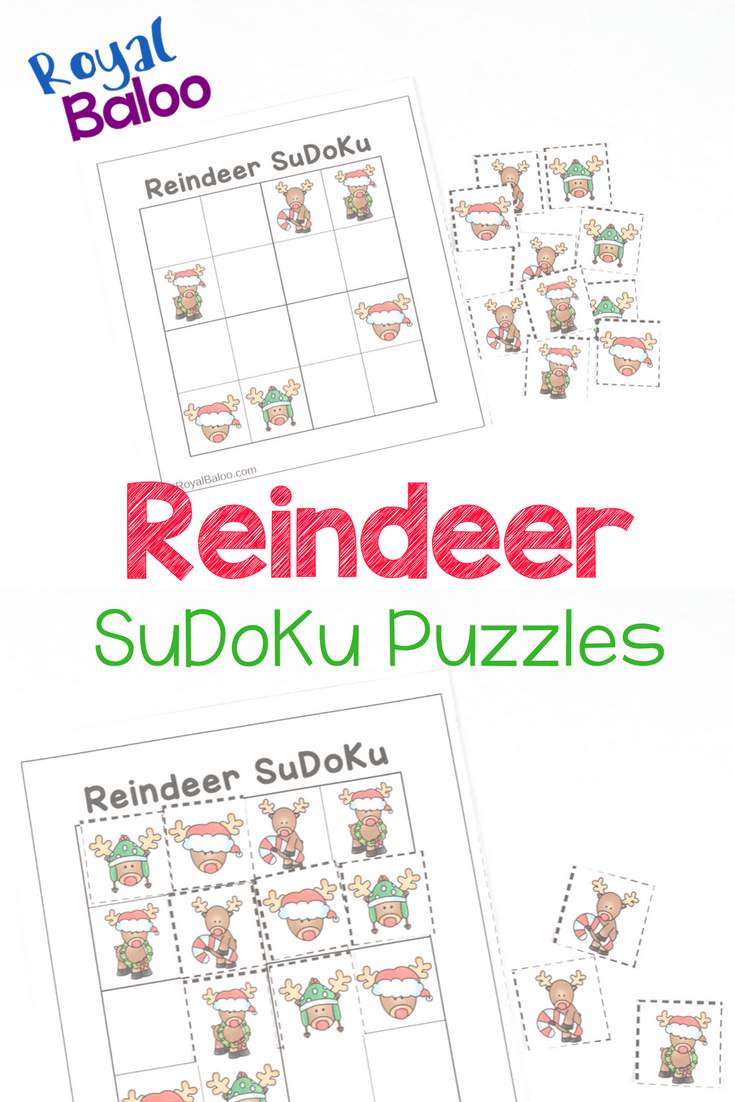 Reindeer Sudoku Puzzles Christmas Logic Fun Royal Baloo
