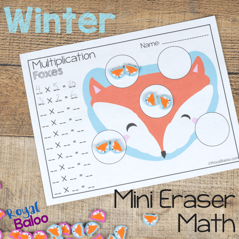 No Prep Winter Mini Eraser Math Pages