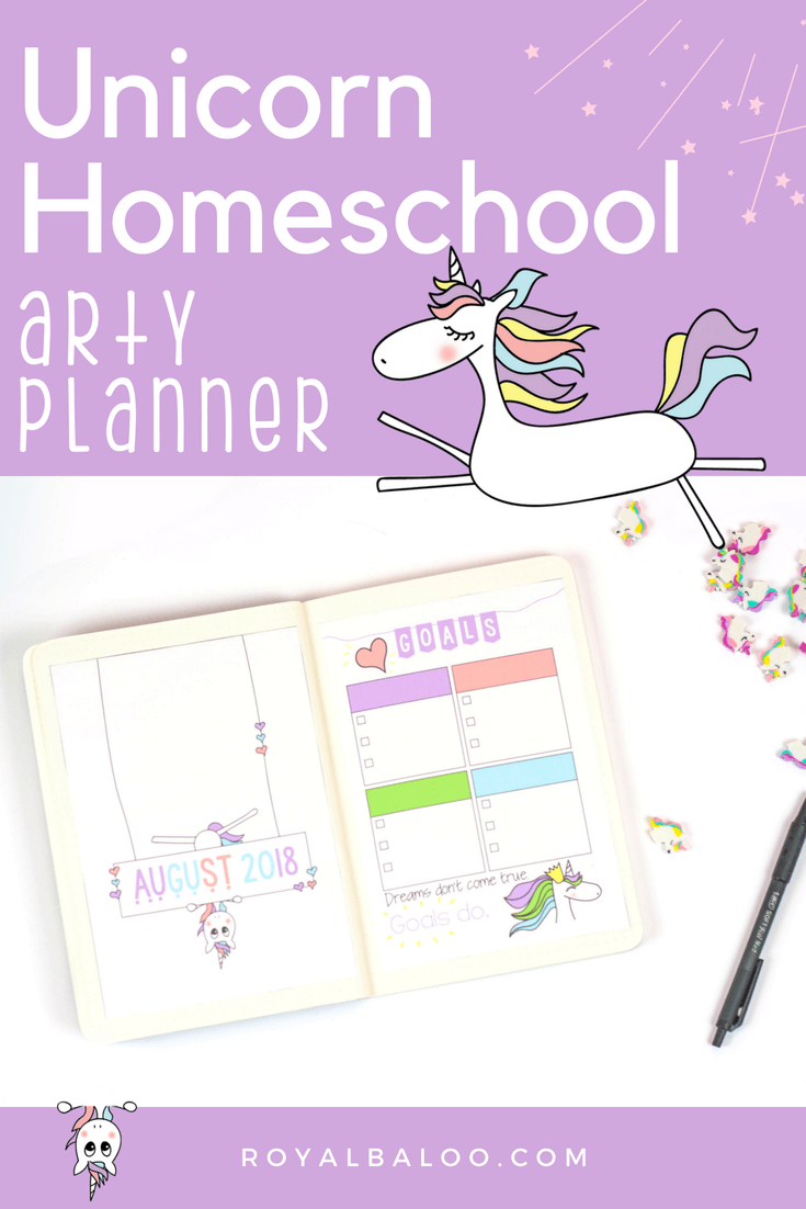 If you're ready for a new type of planner, a planner with a fun unicorn theme and based on bullet journal style, then I've got something for you! #bulletjournal #unicorn #homeschoolbujo #homeschoolplanner #secularhomeschool