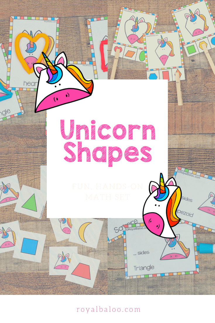 Have fun working with shapes with this great unicorn themed shape set! Your preschoolers and kindergarteners will love learning about shapes with unicorns.