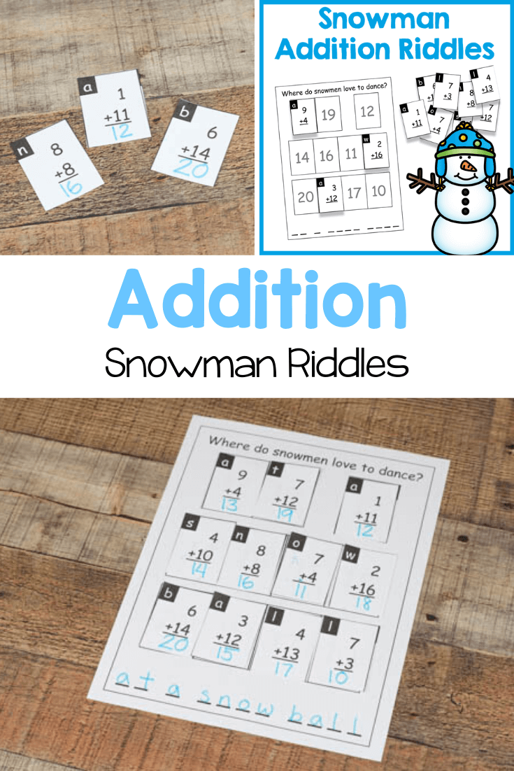 Snowman Addition Riddles - Royal Baloo