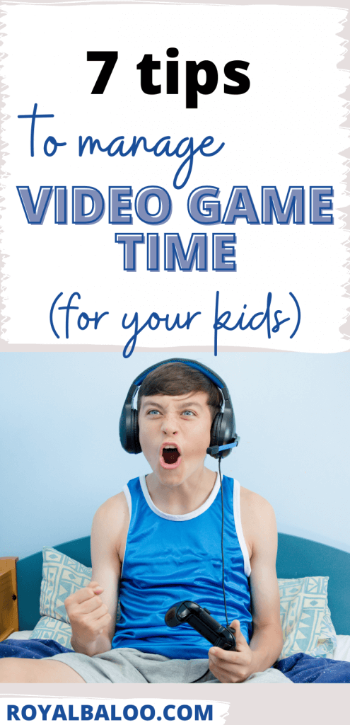 Video game time out of control at your house? Are you sick of the constant screen time battles? 
Check out these 7 tips to to manage the video game time with your kids!